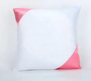 40*40Cm Color Corner <b>White</b> Satin Polyester Area <b>Pillow</b> <b>Cases</b> Blanks for Sublimation Printing - Product Image 1