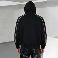 QIANSHI – Nouvelle veste à capuche réfléchissante double couche personnalisée, coupe oversize, en molleton bouclette 500 g/m², avec masque intégral zippé pour homme