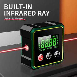 Inclinomètre numérique rechargeable DEWEN avec affichage, portée 4*90, haute précision, double <span class=keywords><strong>laser</strong></span>, niveau magnétique à quatre côtés, DIY - Product Image 1