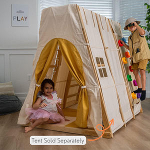 Magnolia Aire de jeux intérieure 7-en-1 <span class=keywords><strong>Jungle</strong></span> Gym Set de jeu pour enfants de 2 à 6 ans-Toboggan Mur d'escalade Corde Mur Grimpeur Bars de singe - Product Image 5