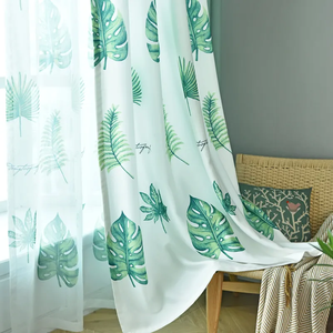 Stile nordico pianta grande foglia <span class=keywords><strong>tende</strong></span> stampate, moderno oscuramento soggiorno camera da letto cuciture <span class=keywords><strong>tende</strong></span> - Product Image 6