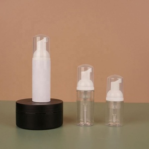 Glossy Surface Foam <b>Dispenser</b> <b>Bottle</b> 30ml 50ml PET Face Cleanser Liquid Foaming Mousse <b>Pump</b> <b>Bottle</b> White 60ml Cleanser <b>Bottle</b> - Product Image 4