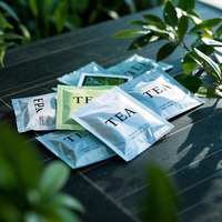 Sachets Mylar personnalisés thermoscellables à trois soudures latérales pour sachets de café et de thé, sachets de thé vides de qualité alimentaire