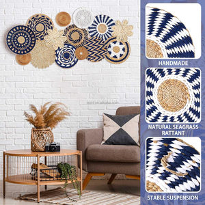 Lot de 15 paniers muraux décoratifs de style bohème, art suspendu artisanal en jonc de mer tressé pour la maison, la ferme, la cuisine, la table et le salon - Product Image 3