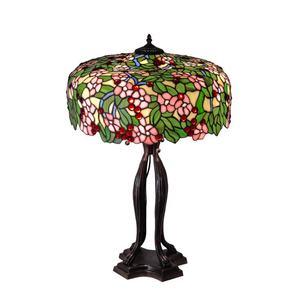 Lámpara de Mesa de 20'' de Estilo Floral Pastoral Europeo, Hecha a Mano, con Base de Hierro y Cúpula de Vidrio Tiffany, LED AC 2700K, para Sala de Estar - Product Image 5