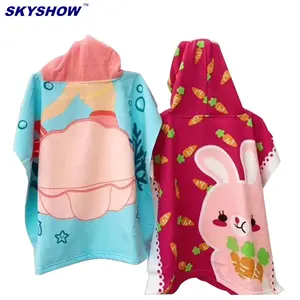 Bata de baño estampada a medida para niños/Toalla Poncho con capucha