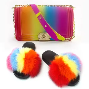 2021 весенне-летние стильные красочные дизайнерские женские тапочки и сумочки, подходящие кошельки, сумочки с обувкой
