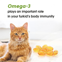 Omega 3 Softgel für Hunde und Katzen Haustier-Nahrungsergänzung Blisterpackung mit Immununterstützung und Verdauungsgesundheit