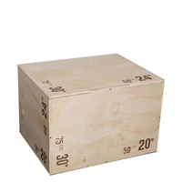 Attrezzatura per Allenamento Fitness, Plyo Box in Legno per Esercizi di Salto, Scatola Pliometrica Antiscivolo per Palestra