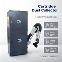 Extracteur de poussière industriel à cartouche avec moteur en acier inoxydable et filtre à jet pulsé pour la collecte des poussières de soudage et de meulage