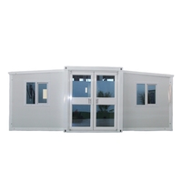Récipient extensible de 20 pi pour 2 chambres à coucher, caravane pliante en acier et bois pour atelier scolaire, bureau, hôtel et extérieur