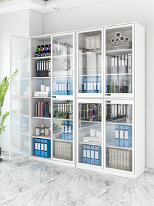 Vente chaude métal acier armoire de rangement bibliothèque avec pleine façade en verre pour le stockage. - Product Image 5