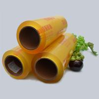 Rouleau de film alimentaire en PVC transparent brillant avec logo personnalisé imprimé, 300 m, film étirable de qualité alimentaire pour la pâtisserie, film souple et frais à prix abordable
