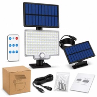 Lampe solaire murale extérieure étanche avec panneau solaire séparé, détecteur de mouvement, télécommande, utilisation intérieure/extérieure, lampe solaire murale