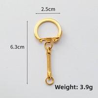 Boucle à ressort métallique avec chaîne serpent, anneau ouvert suspendu, connecteur porte-clés électroplaqué pour jouets en peluche, accessoires DIY
