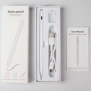 ปากกาสไตลัสโลหะสีขาวสำหรับ iPad ใช้งานร่วมกับ Pencil รองรับการสัมผัสแบบ Capacitive ป้องกันการสัมผัสโดยฝ่ามือ รองรับการเอียง ปลายปากกา POM สำหรับวาดภาพ - Product Image 3