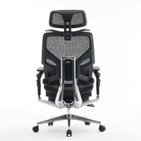 6D Bras Exécutif Chaise de Bureau de Luxe Tout en Alliage d'Aluminium Style Contemporain Moderne Ergonomique Maille Conception Ascenseur Chaise Repose-Pieds