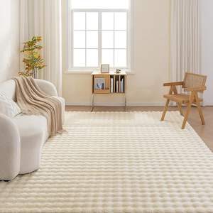 <span class=keywords><strong>Tapis</strong></span> de salon en fourrure blanche à poils hauts et bas, design personnalisé, fabriqué à la machine, lavable, <span class=keywords><strong>tapis</strong></span> en fausse fourrure de lapin doux pour chambre d'enfant - Product Image 4