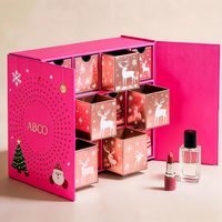 Calendrier de l'Avent personnalisé de Noël sur 12 jours, boîte en matériaux recyclés avec finition brillante ou mate pour cosmétiques, parfums, bougies