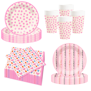 Juego de Vajilla Personalizado DAMAI para el Día de San Valentín, Incluye Plato de Papel, Vaso de Papel y Servilleta para Decoraciones de San Valentín - Product Image 5