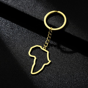 Colgante Personalizado con Forma de Mapa de África, Llavero en Blanco, Dijes de Acero Inoxidable Dorado para Fabricación de Joyas y Llaveros - Product Image 3