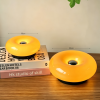 Lampe de table en verre au design moderne, diamètre 18CM 30CM, capteur tactile, gradation progressive, lampe de bureau LED 1.5W 3W, lampe donut rechargeable
