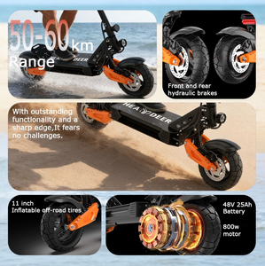 EU Stock 800W Urban Scooter Aluminum Full Shock Absorption 25Ah Foldable 11inch 800W Urban Scooter Aluminum Fu - Product Image 4