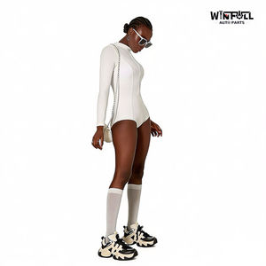 Long Sleeve One-Piece Tank Swimsuit for <b>Women</b> Solid Color High Elasticity Breathable for Hot Spring for Diving Swimming - Product Image 2