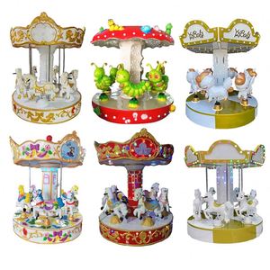 Manège à Monnayeur pour Enfants, Grand Carrousel de 3 Chevaux pour Parc d'Attractions et Fête Foraine - Product Image 3