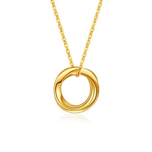 Collar de Clavícula 3D con Colgante de Banda de Möbius de Oro Puro 999 sobre Base de Agua. para tu esposa o <span class=keywords><strong>novia</strong></span> - Product Image 6