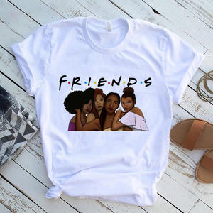 Venta al por mayor de belleza Africana señora mujer camiseta negra chica <span class=keywords><strong>historia</strong></span> mes mujer camiseta melanina dibujos animados gráfico impresión camiseta - Product Image 5