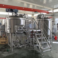 Brasserie à deux cuves de 500L, équipement de brassage et de fermentation de bière, acier inoxydable 304 avec système de contrôle PID, haute qualité