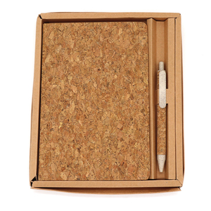 Cubierta de corcho Premium A5, Juego de Cuaderno con bolígrafo de tapa dura, regalo promocional - Product Image 1