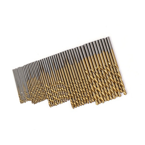 ZHCY Twist <b>Drill</b> <b>Bit</b> Set 1-3mm HSS Titanium Plated Gold Finish <b>Wood</b> Drilling Tool 50Pc - Product Image 1