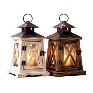 Lanterne à bougie en bois faite à la main de style vintage avec panneaux en verre, impression personnalisable pour la décoration de la maison, pour anniversaire/mariage/Noël - Product Image 4