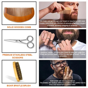 Set per la cura della barba da uomo-Kit per la cura della barba naturale 6 in 1 - Product Image 5
