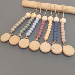 New Baby Product, Beech Wood Clip, Animal Shaped Wood <b>Bead</b>, <b>Silicone</b> Party Gift <b>Bead</b> Chain, Anti Drop Chain - Product Image 4