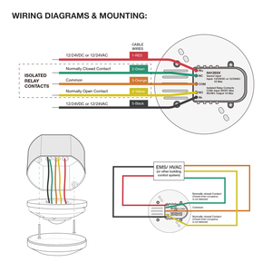 Sensor de Presencia <span class=keywords><strong>PIR</strong></span> de Techo 12/24VDC con Relé de Contacto Seco para Sistemas de Gestión de Energía EMS/HVAC, Uso en Proyectos Hoteleros - Product Image 3