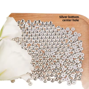 YanTuo DIY Strass en verre colorés à fond plat et trou central, bouton à sertir pour robe de mariée, accessoires à trou unique - Product Image 5