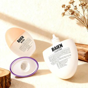Envase de crema de protección <span class=keywords><strong>solar</strong></span> 30ml 50ml Bomba de compresión Botella de protección <span class=keywords><strong>solar</strong></span> Cosméticos Forma de huevo Plástico <span class=keywords><strong>Protector</strong></span> <span class=keywords><strong>solar</strong></span> vacío personalizado Blanco - Product Image 3