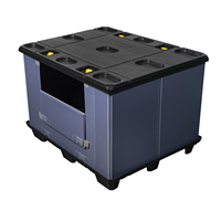 Palette se pliante durable travaillée par poubelle en plastique en vrac d'industrie pharmaceutique de soins de santé 1200x1000x590mm conteneur de palette de douille