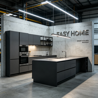 Cuisine préfabriquée robuste, armoires de cuisine modulaires assemblées pour projet de logement public