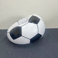 Fauteuil gonflable en forme de ballon de football, canapé portable en PVC avec design ergonomique et couleur bleu et blanc unique