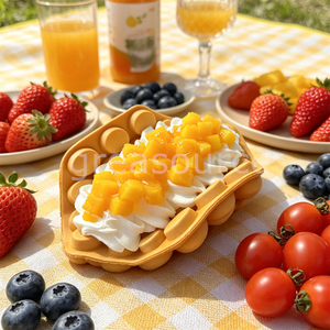 Modelo de Waffle de Burbuja Artificial Estilo Hong Kong, Hecho de Plástico con Patrón de Corazón, Decoración GREASOURCE para Cafetería, Postres, Exhibición y Fotografía - Product Image 6