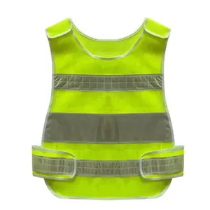High brightness breathable lightness protective reflective fluorescent warning vest