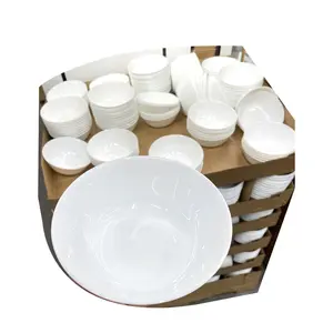 wholesale 1 ton Simply White Round Salad Plate used china dinnerware tableware set porcelain sold by ton