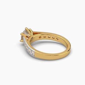 Bague en or 18 carats avec diamants CVD et pierres latérales, personnalisable 14K/18K/22K, 1,36 CT, diamants de laboratoire, clarté VVS-SI, couleur G - Product Image 3