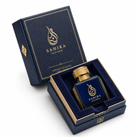 Boîte de luxe pour parfum avec couvercle, emballage cadeau rigide personnalisé avec logo, insert en velours bordeaux et dorure à chaud, portable et magnétique