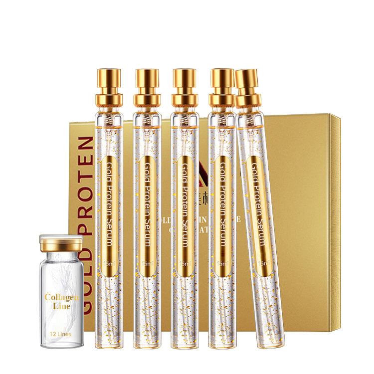 Wholesale Gold Protein Lines Anti-wrinkle Anti-aging No Needle Essence Line Golden Protein Set Face Serum