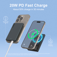 Power Bank 5000mAh Super Slim Chargeur portable sans fil pour iPhone16 15 Pro Max/15 Pro/15 Plus/15, iPhone 14/13/12 Series